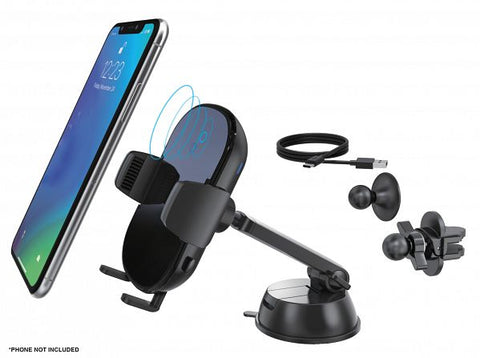 10W WIRELESS CHARGING SMARTPHONE HOLDER WITH MULTIPLE MOUNTS